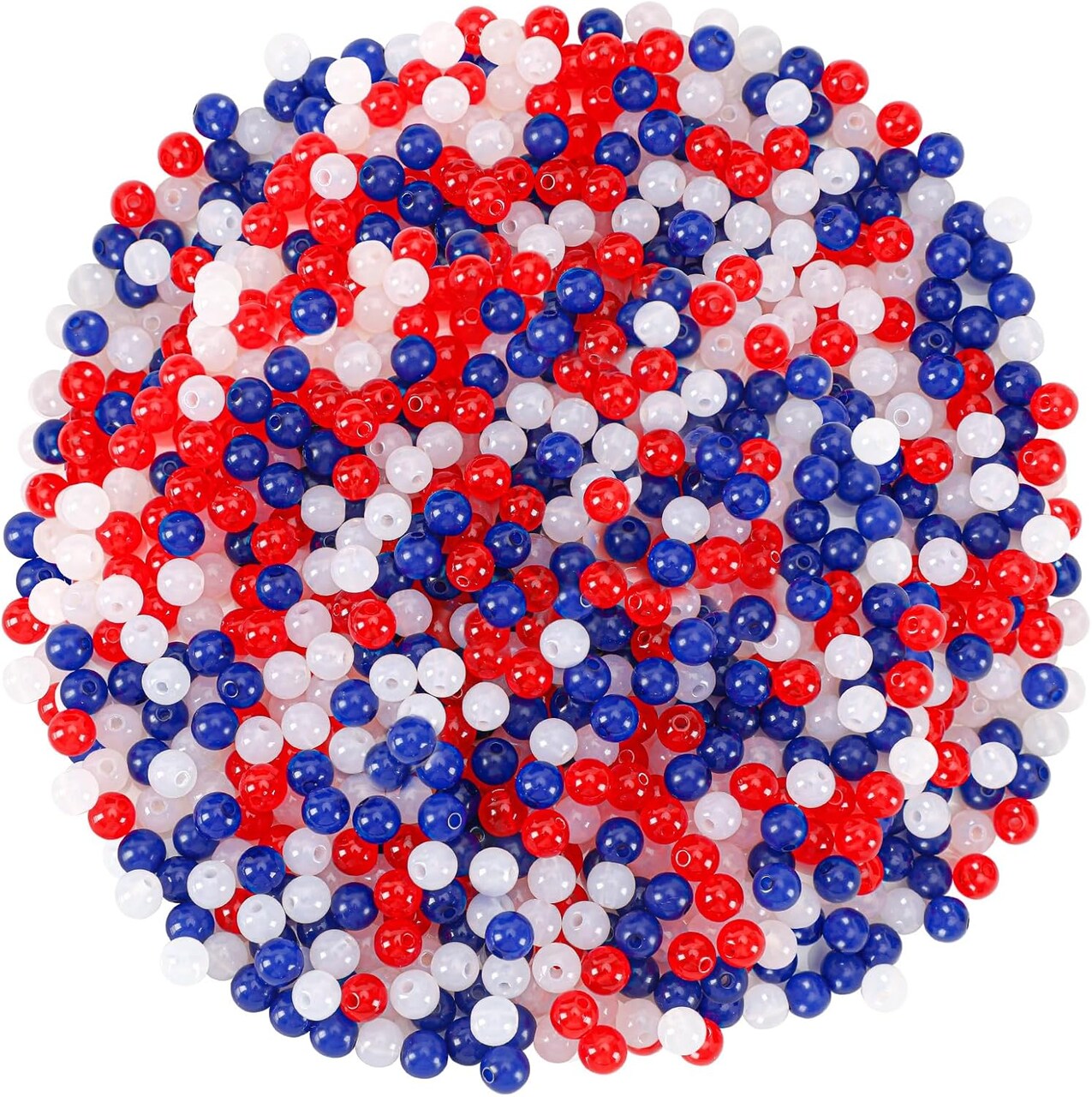 Red White and Blue Beads,672 Pcs 4th of July Beads Patriotic Beads for Jewelry Making 8mm Crystal Beads Independence Day Party Decoration Necklace Bracelets DIY Crafts